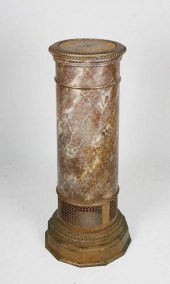 FAUX MARBLEIZED METAL PEDESTAL