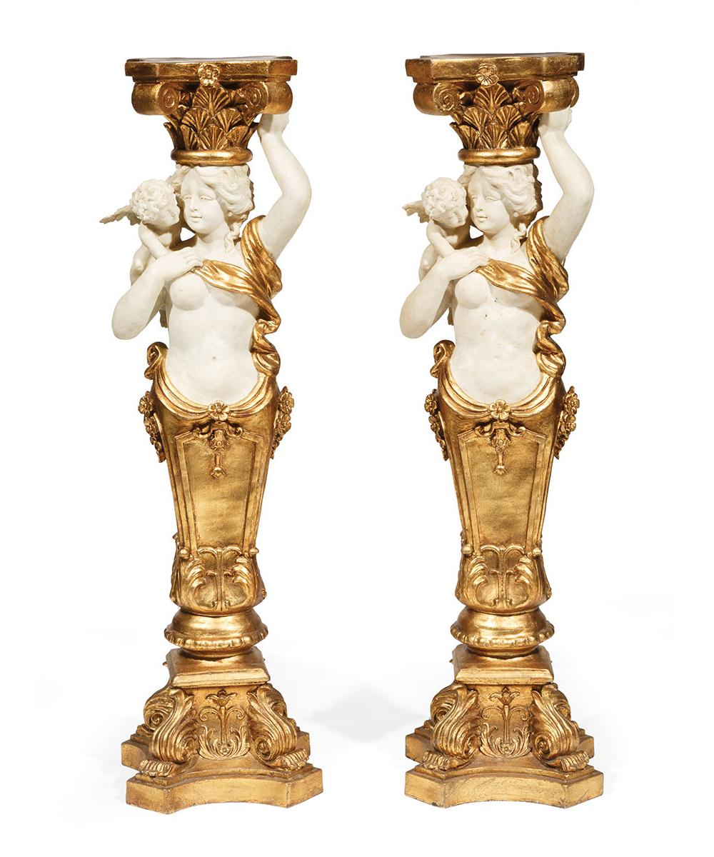 FAUX MARBRE, GILT COMPOSITION