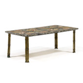 FAUX PIETRA DURA AND BRASS COF