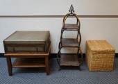 FAUX RATTAN ETAGERE, WICKER ST
