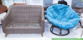FAUX RATTAN PATIO SETTEE & BAM