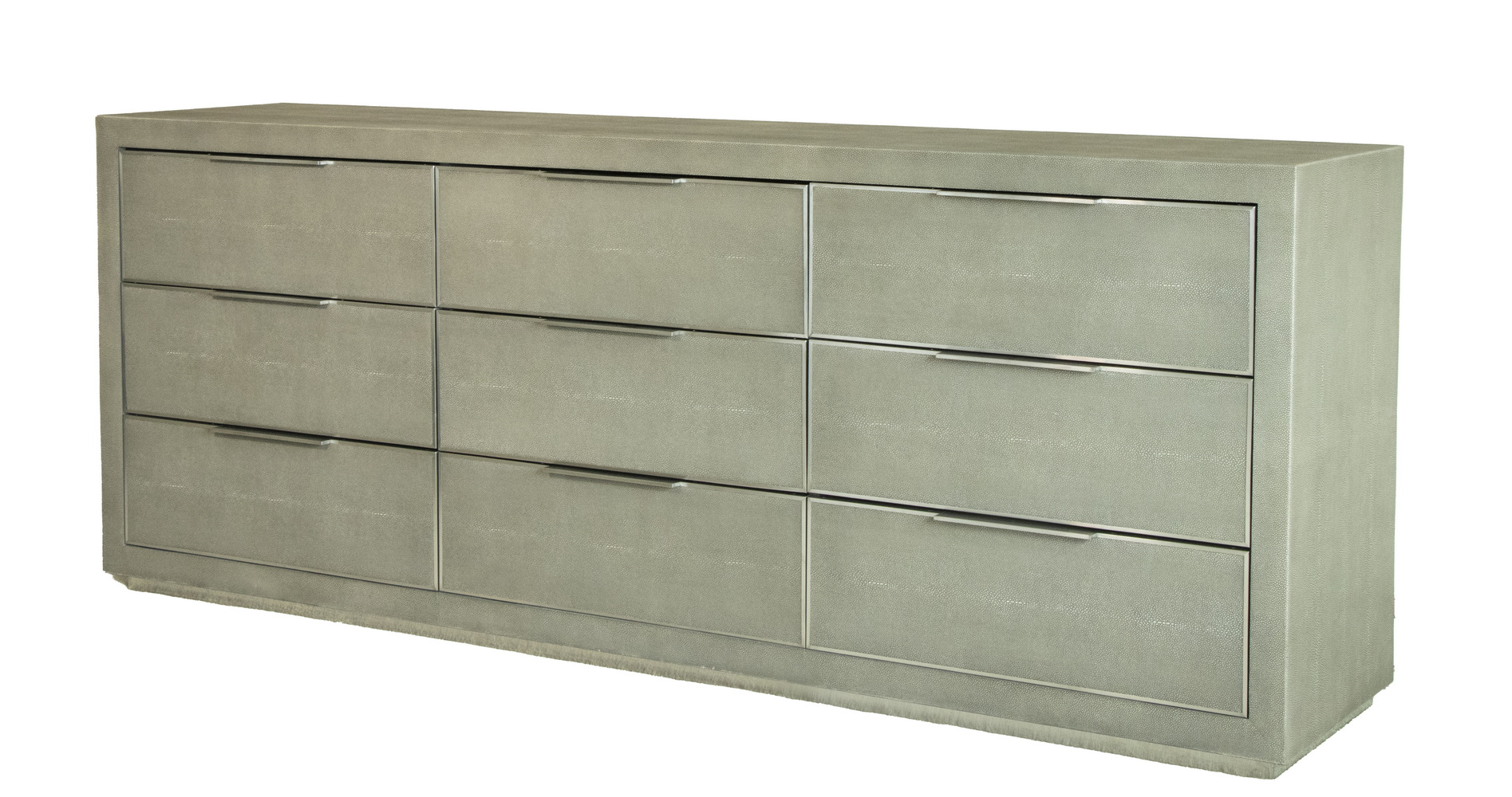 FAUX SHAGREEN (9) DRAWER DRESSER