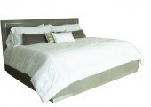 FAUX SHAGREEN PANEL BED WITH F