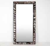FAUX-ZEBRA HIDE FRAME MIRROR F