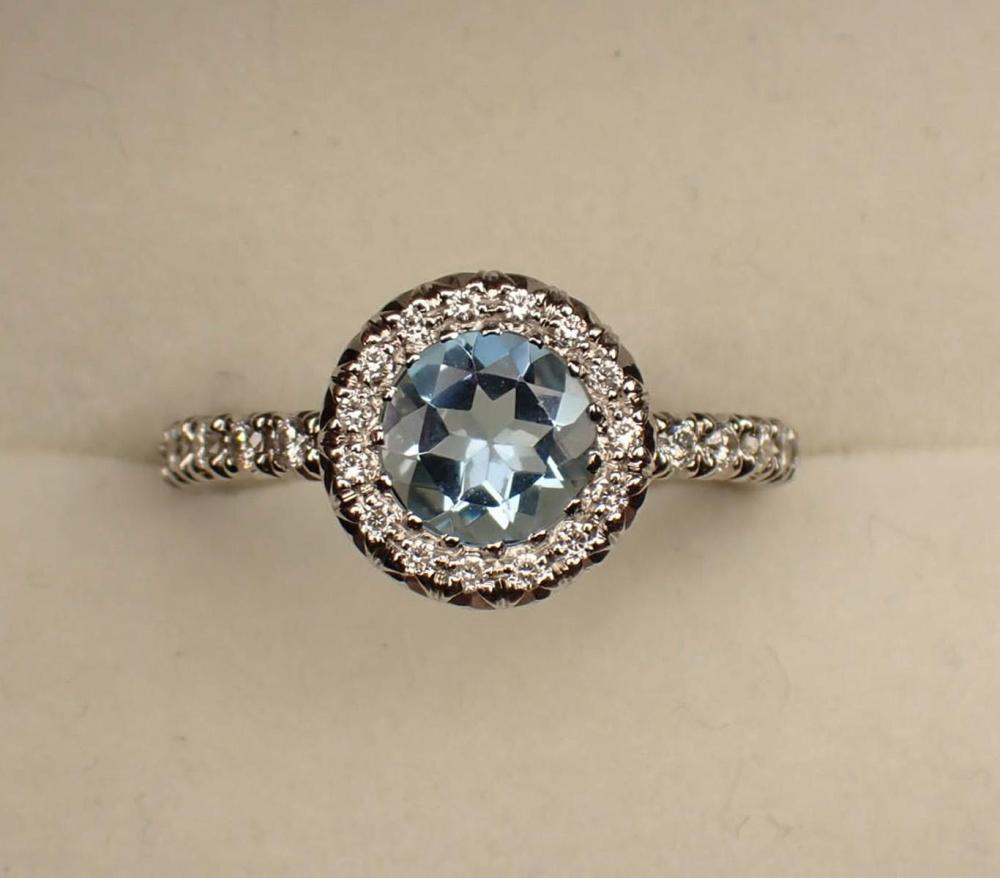FAVERO SIGNED AQUAMARINE AND