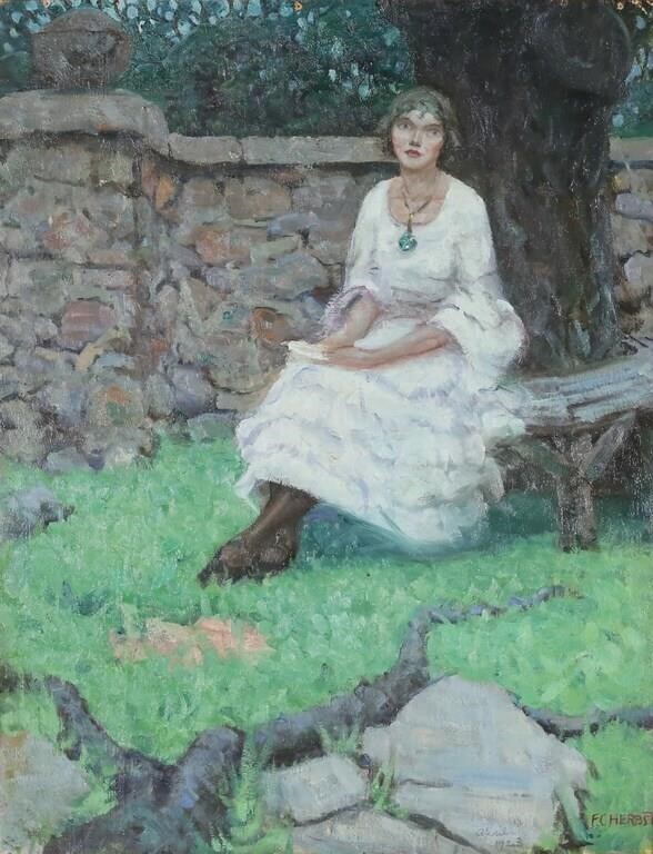 F.C. HERBST OIL ON PANEL PORTRAIT &