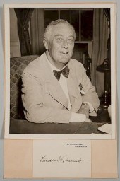 F.D. ROOSEVELT SIGNED CARD, PH
