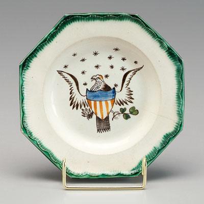 Feather-edge eagle plate, octagonal