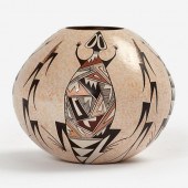 FEATHER WOMAN POTTERY SEED POT