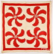 FEATHERED PINWHEEL RED AND WHI