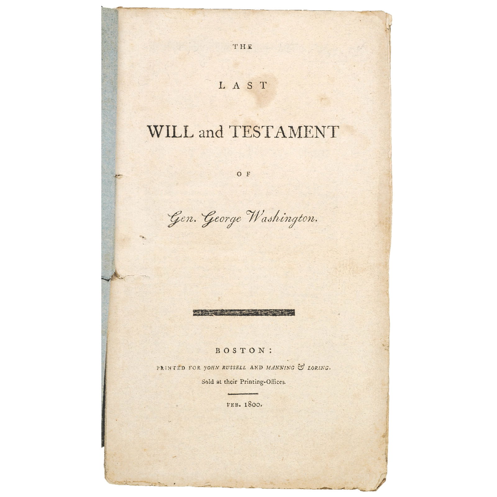 FEB. 1800 GEORGE WASHINGTON'S