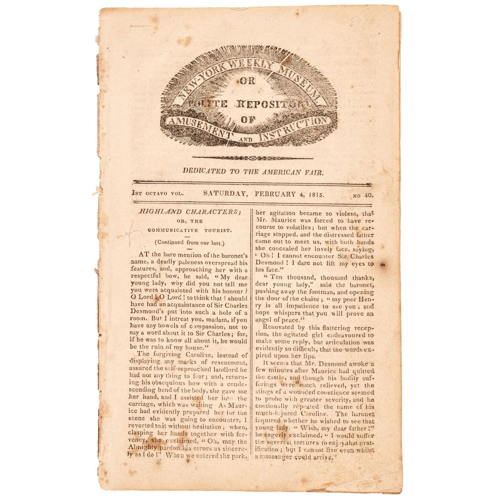 FEBRUARY 4, 1815 WAR OF 1812