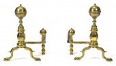 FEDERAL BOSTON ANDIRONS SIGNED