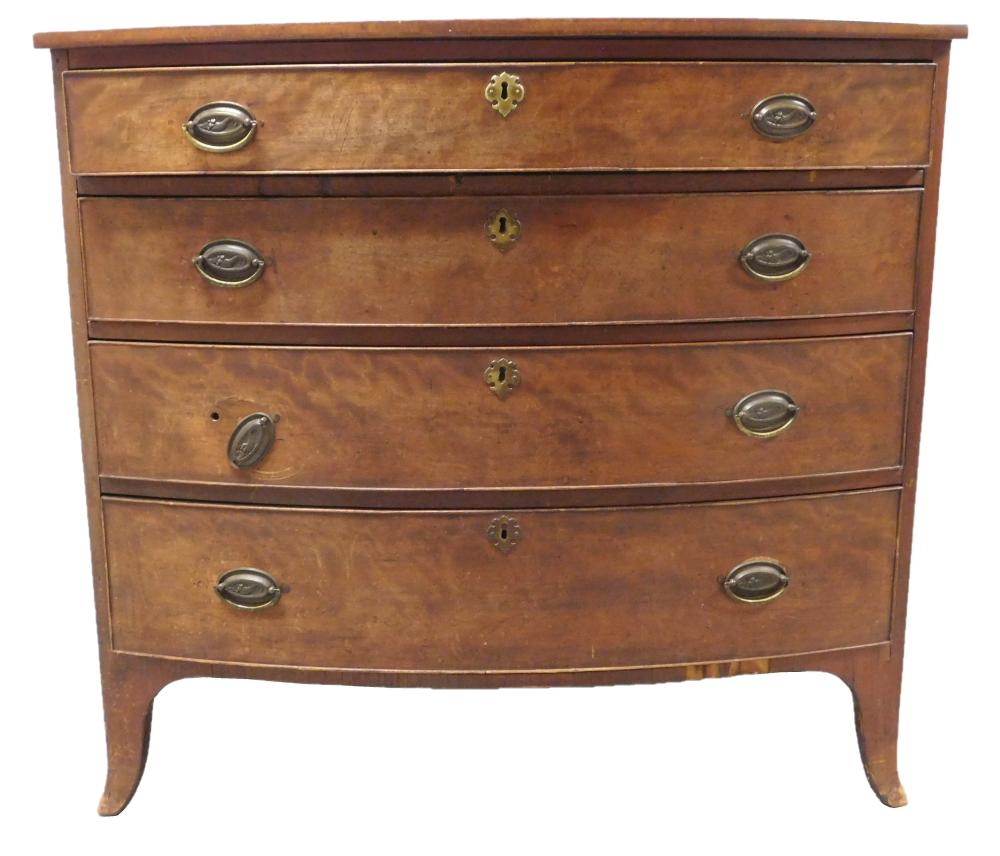 FEDERAL BOWFRONT CHEST, AMERICAN,