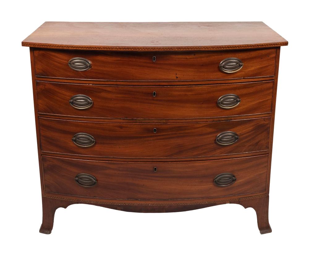 FEDERAL BOWFRONT CHEST LATE 18TH