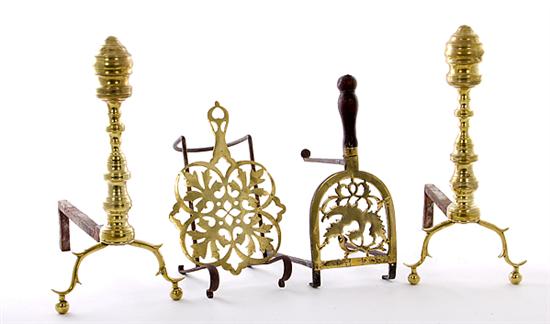 Federal brass andirons and