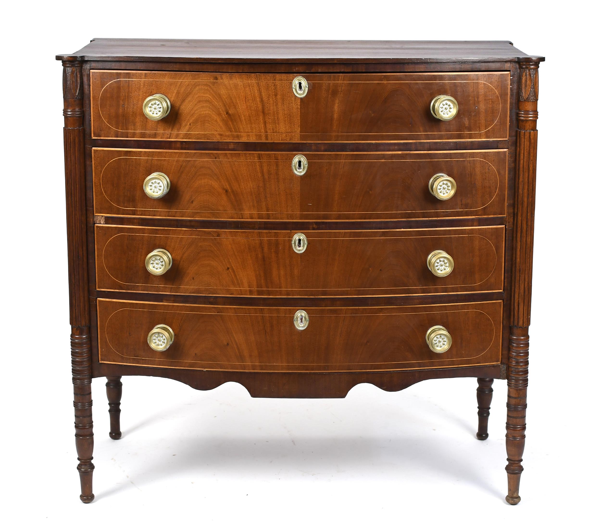 FEDERAL CARVED BIRCH AND MAHOGANY