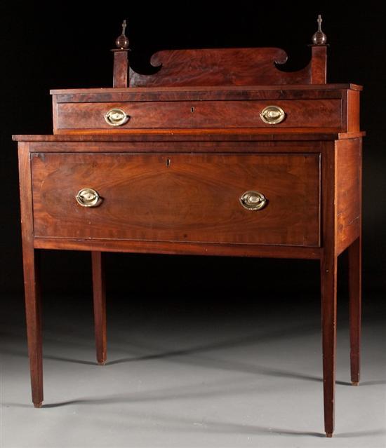 Federal carved mahogany deck-top