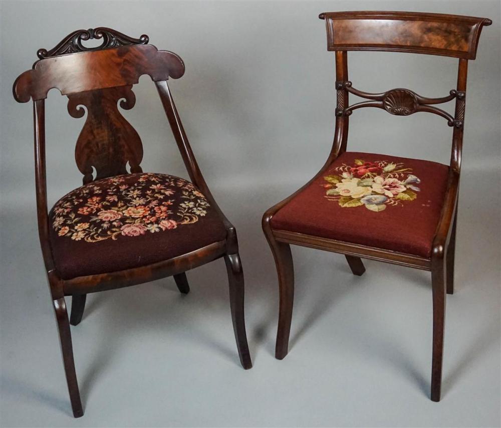 FEDERAL CARVED MAHOGANY SIDE CHAIR,