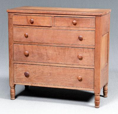 Federal cherry five-drawer chest,