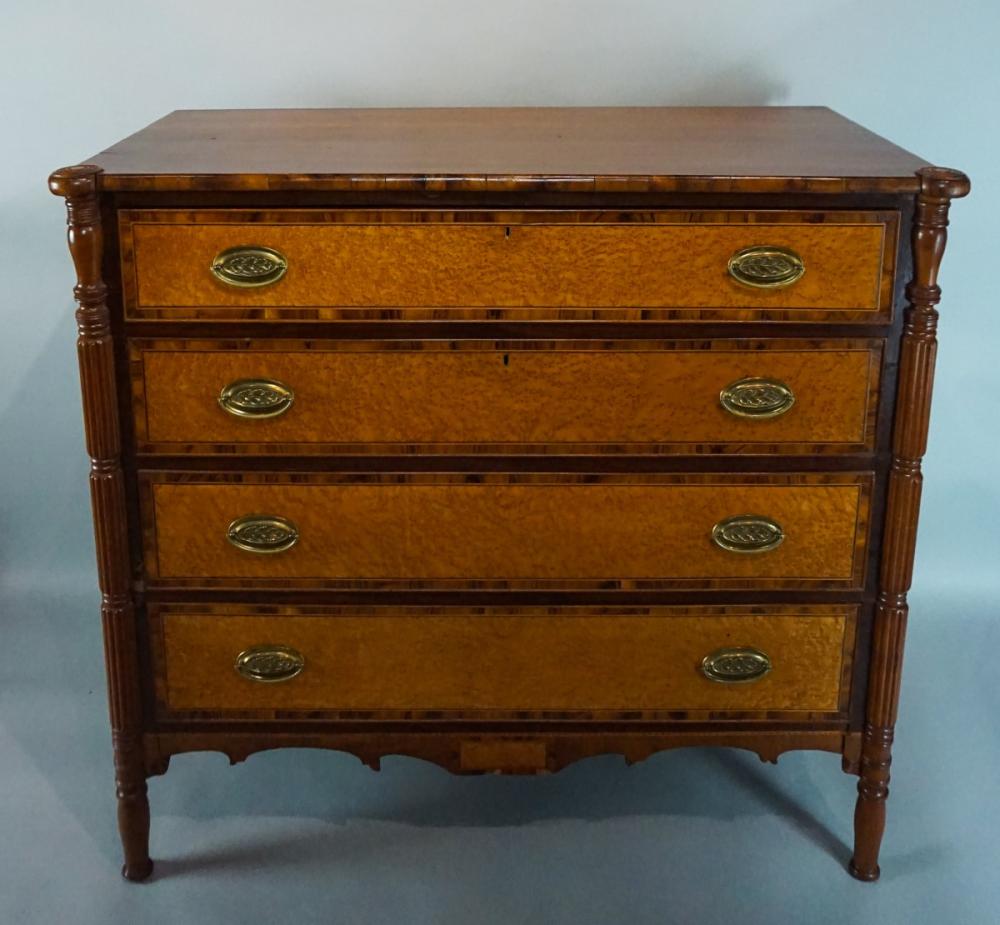 FEDERAL CURLY MAPLE INLAID CHEST OF