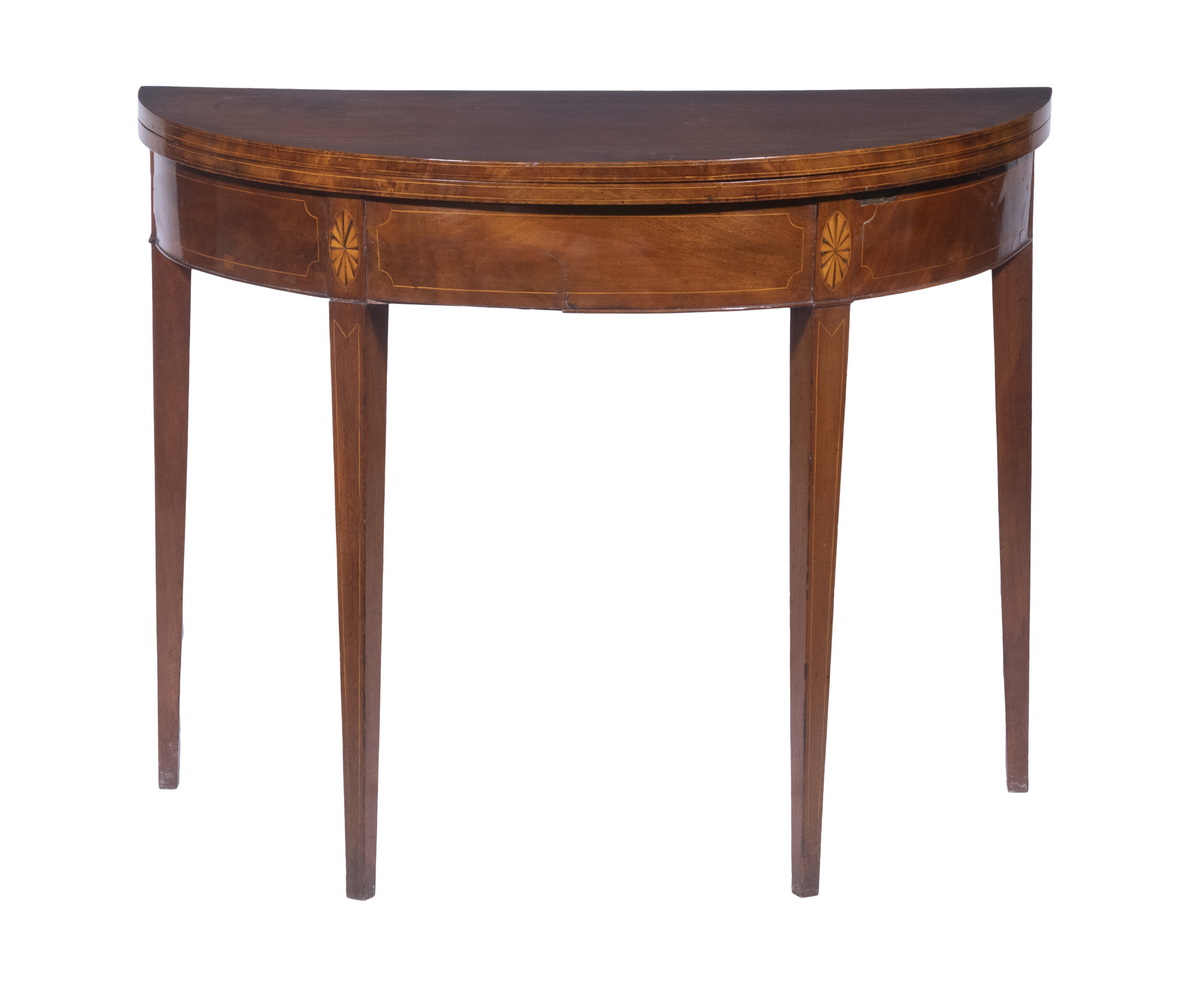 FEDERAL DEMILUNE CARD TABLE Late