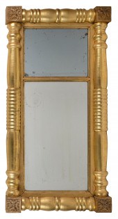 FEDERAL GILT HALF-COLUMN MIRRO