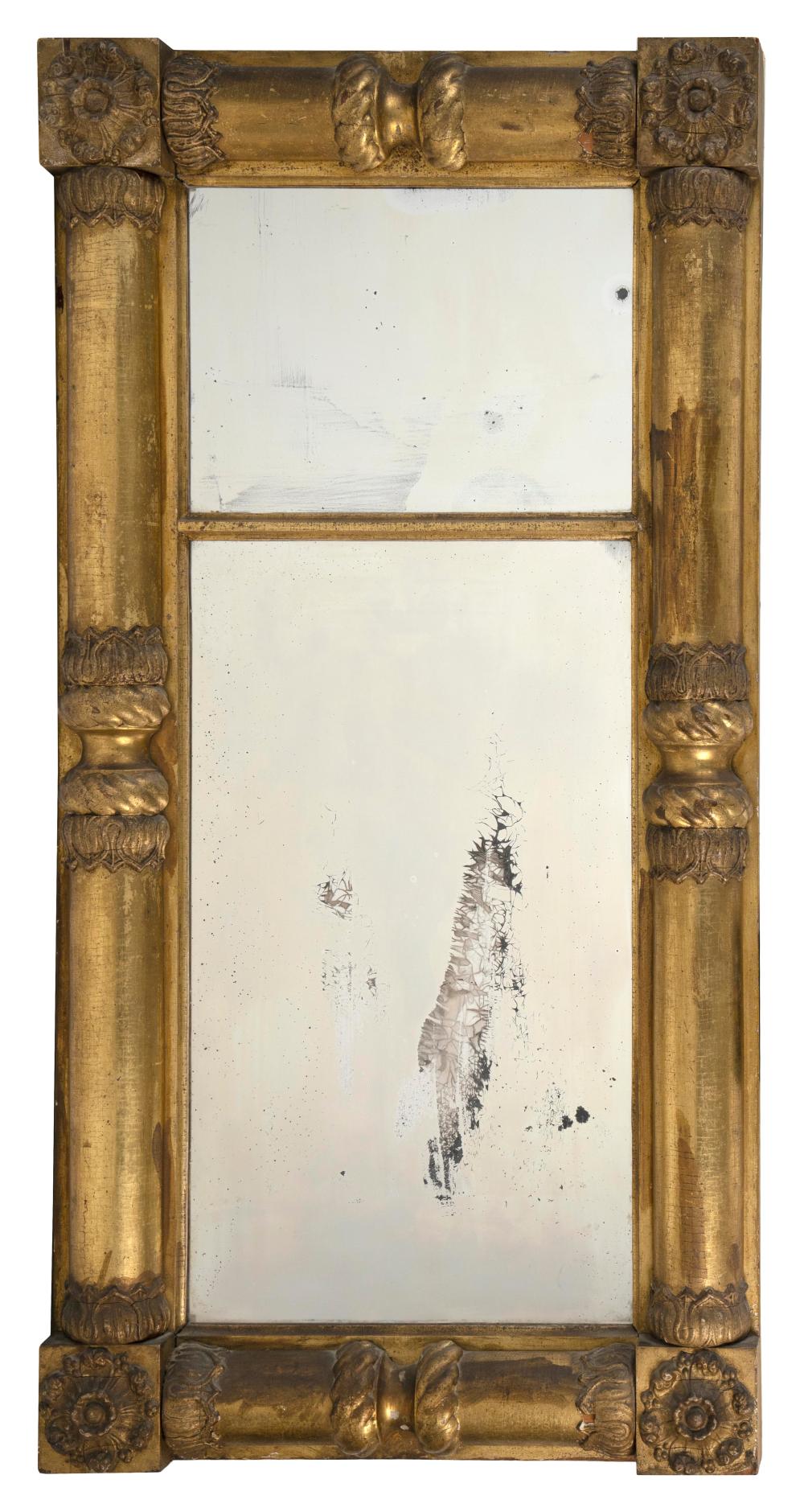 FEDERAL GILT HALF-COLUMN MIRROR