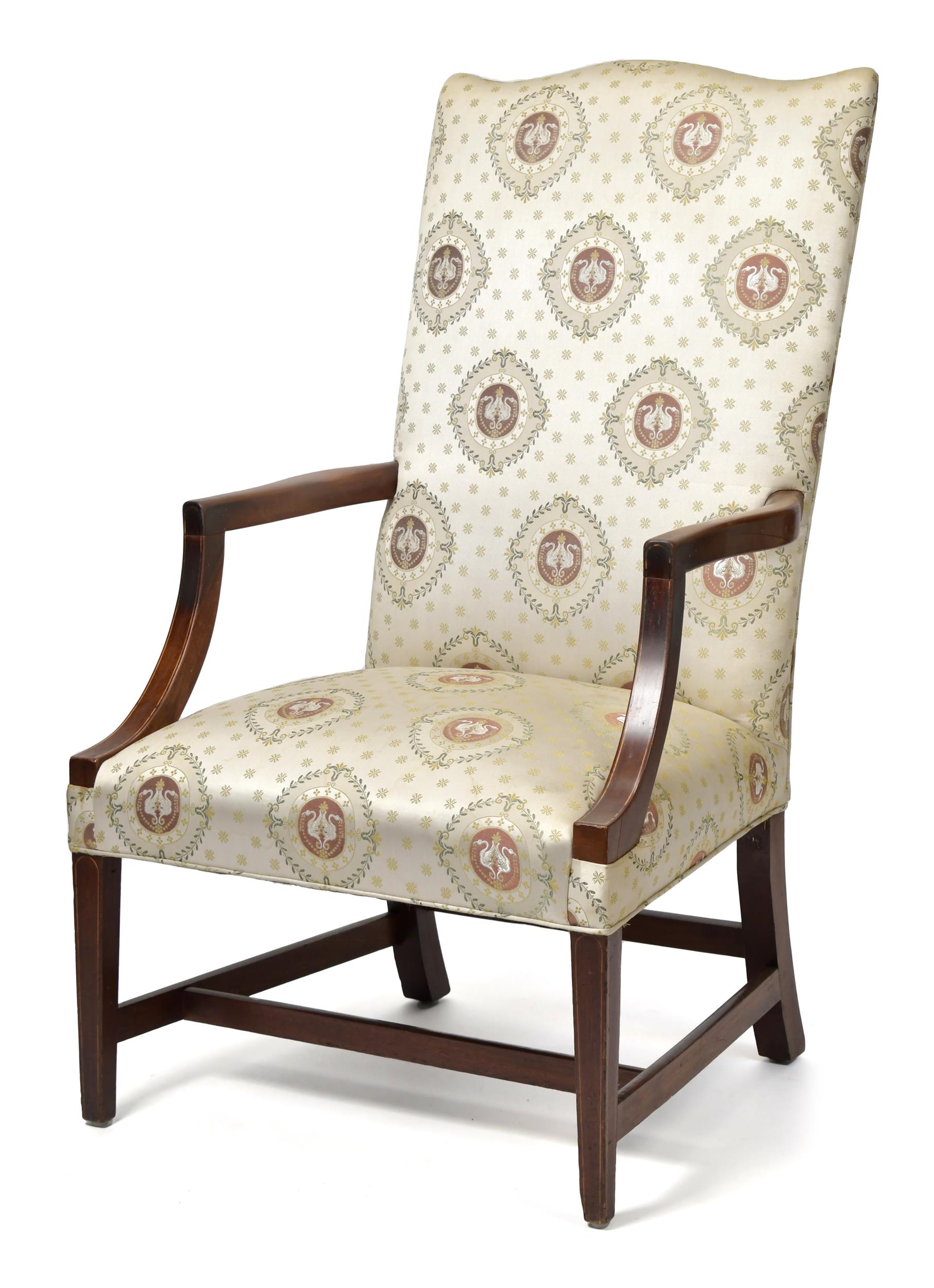 FEDERAL INLAID LOLLING CHAIR, CA