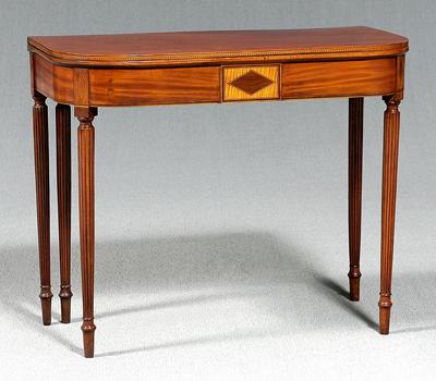 Federal inlaid mahogany card table,