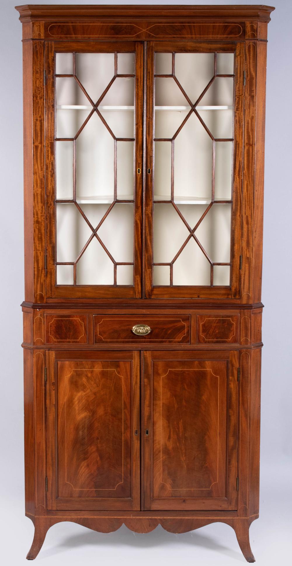 FEDERAL INLAID MAHOGANY CORNER