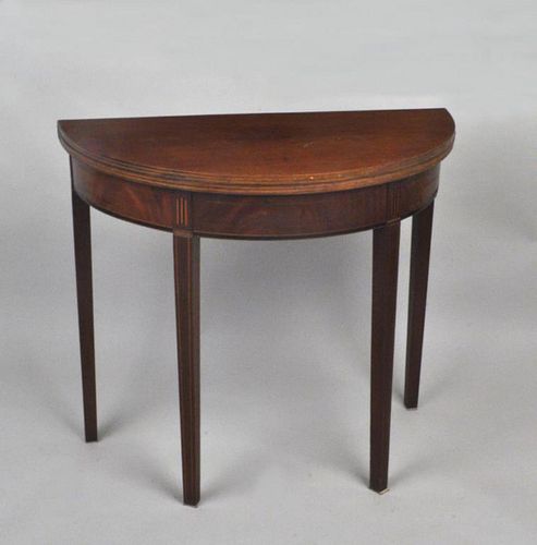 FEDERAL INLAID MAHOGANY DEMILUNE