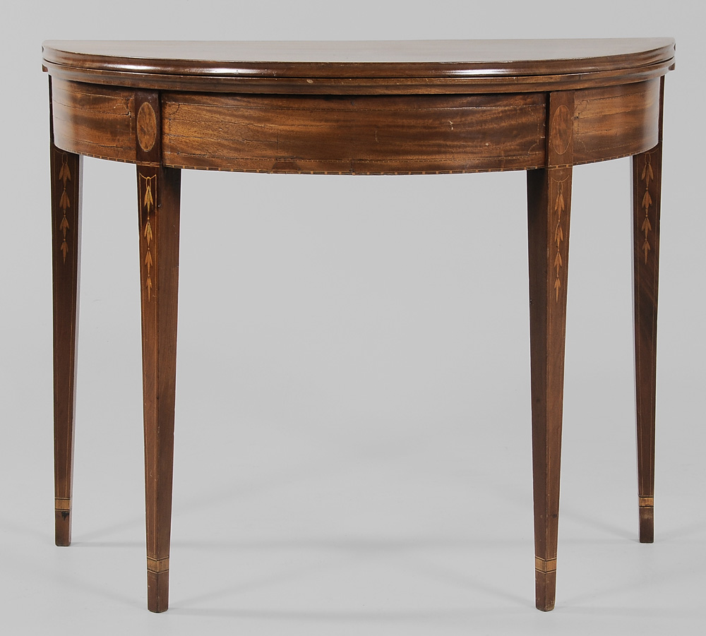 Federal Inlaid Mahogany Demilune