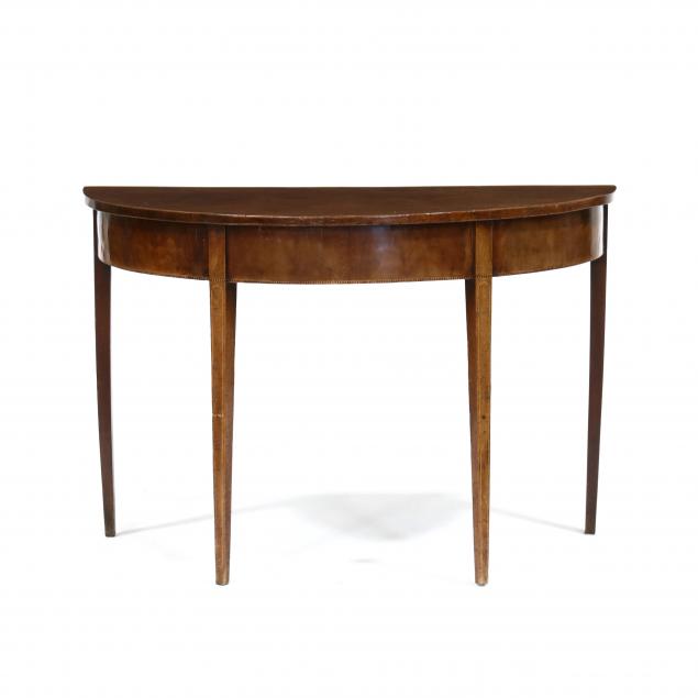 FEDERAL INLAID MAHOGANY DEMILUNE