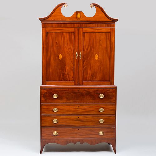 FEDERAL INLAID MAHOGANY LINEN