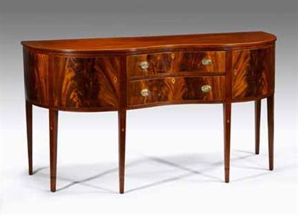 Federal inlaid mahogany oxbow