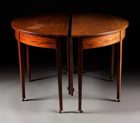 Federal inlaid mahogany two-part