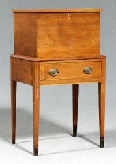 Federal inlaid walnut cellaret