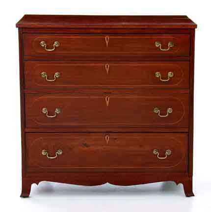 Federal inlaid walnut chest of