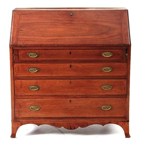 Federal inlaid walnut slant-front