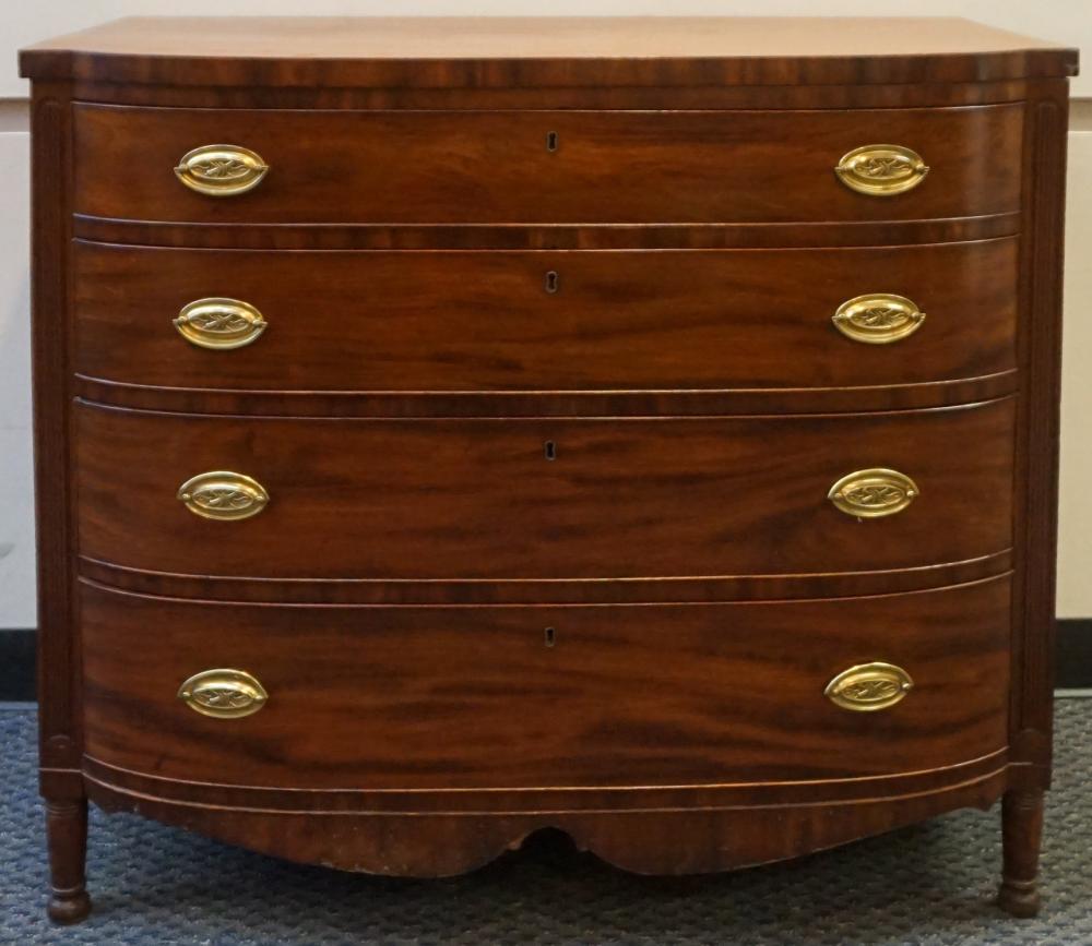 FEDERAL MAHOGANY BOW FRONT CHEST OF