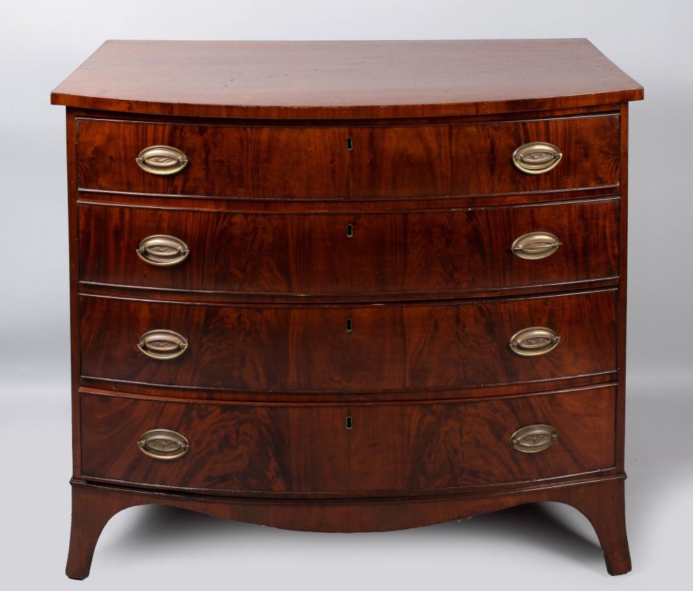 FEDERAL MAHOGANY BOW FRONT CHEST,