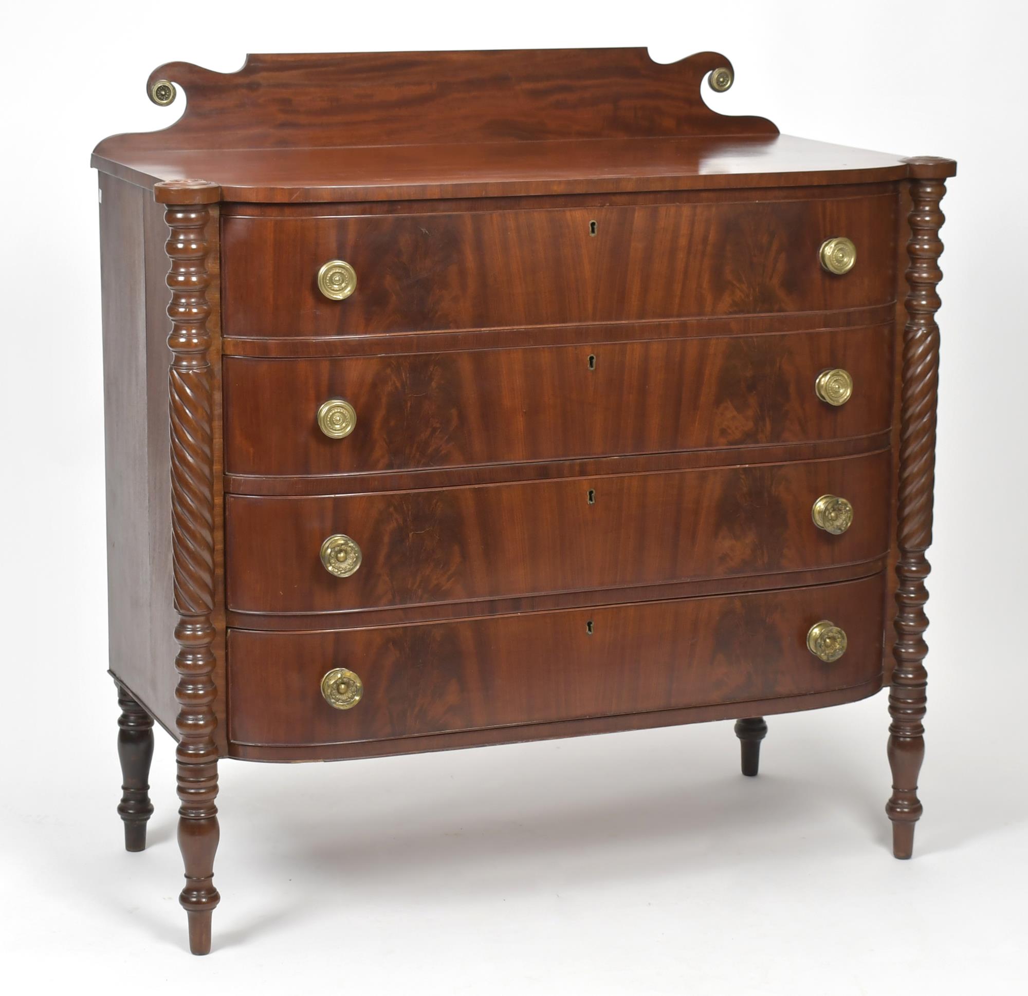 FEDERAL MAHOGANY BOW FRONT CHEST