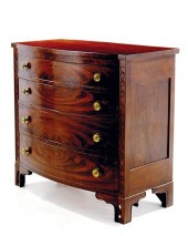 Federal mahogany bowfront ches