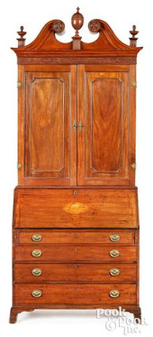 FEDERAL MAHOGANY DESK AND BOOK