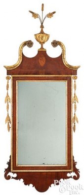 FEDERAL MAHOGANY LOOKING GLASS