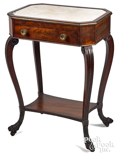FEDERAL MAHOGANY MARBLE TOP END