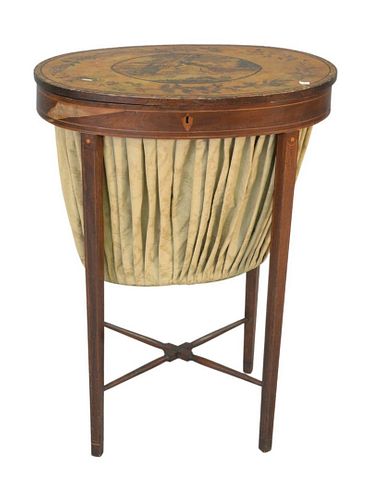 FEDERAL MAHOGANY SEWING TABLE
