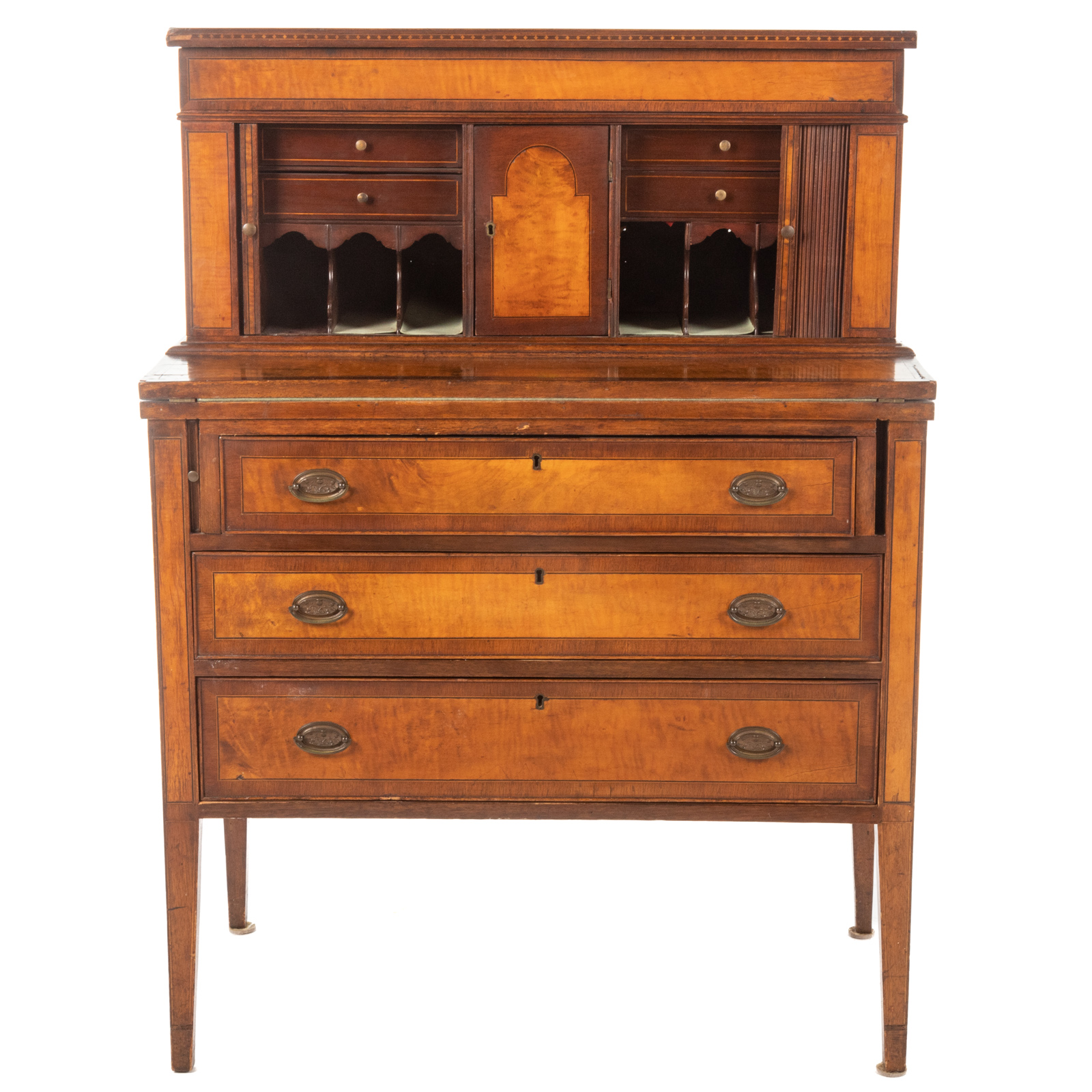 FEDERAL MAHOGANY TAMBOUR DESK Circa