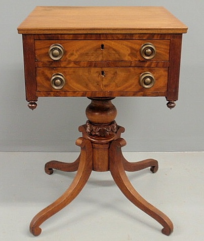 Federal mahogany two-drawer work